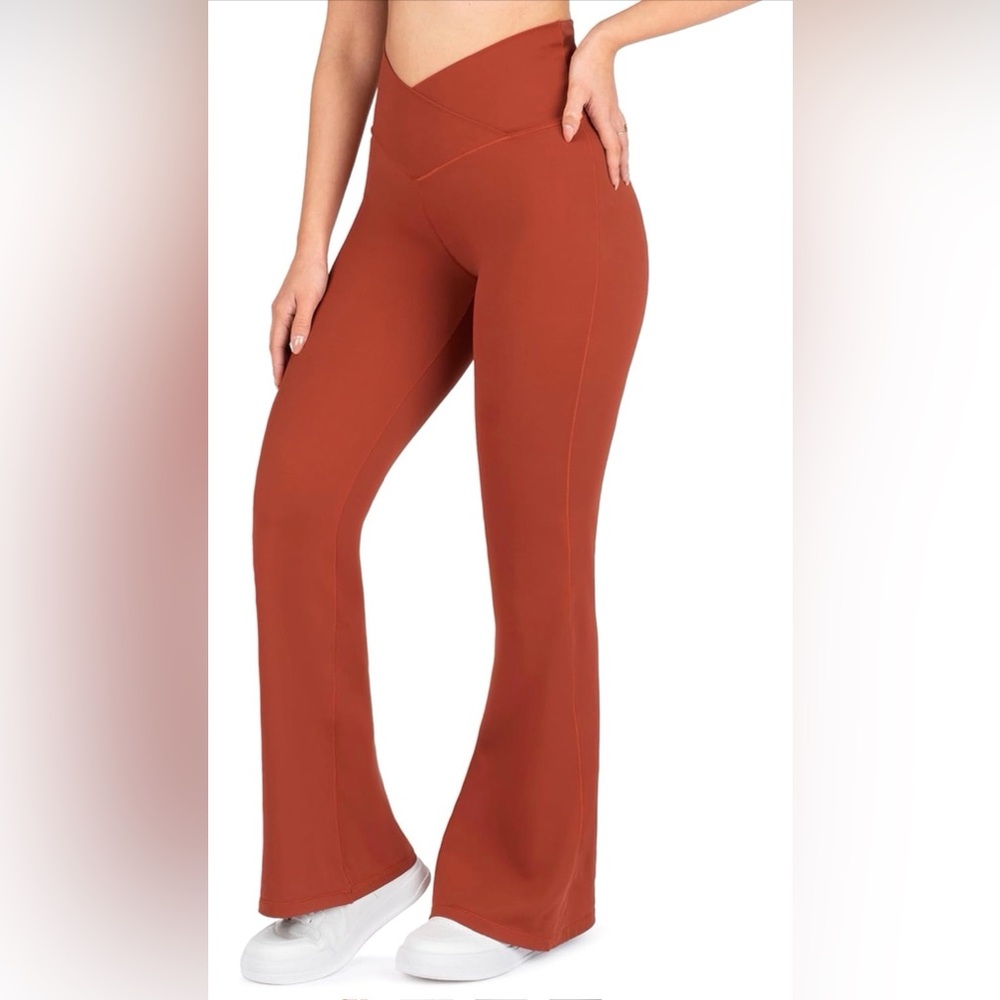 Nirlon Crossover Flare Yoga Pants High Waisted Buttery Soft NEW Multiple Sizes